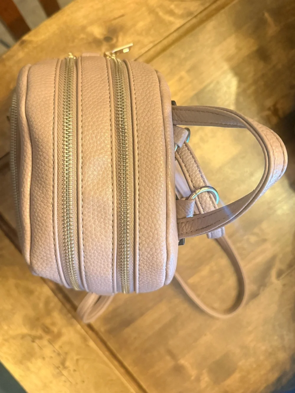 Women’s Mini Backpack - Blush Pink Faux Leather